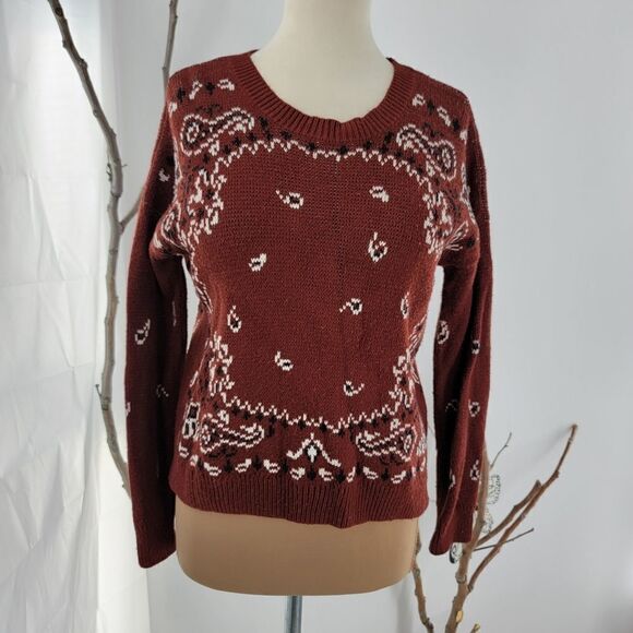 Madewell burnish mahogany bandana sweater - Picture 2 of 9